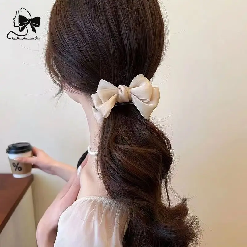 New Luxury Hair Clips Beauty Bow Hair Claw Sweet Girls Kawaii Hair Clip Women\'s  Claw Clamp Headwear Women Korean Scrunchie