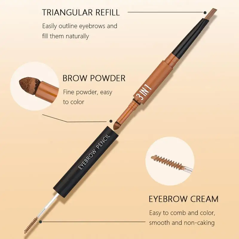 2 Head Eyebrow Pencil Long Lasting Waterproof 5 Colors Eye Brow Pen Ultra Fine Eyebrow Pencil Black Blonde Brown Eye Brow Makeup