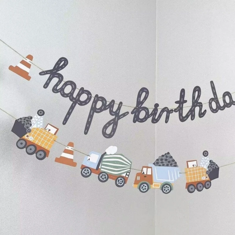 Car Happy Birthday Children\'s Birthday Party Decoration Background Banner, Birthday Party Photography Props，Birthday gift