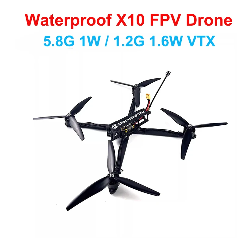 

DarwinFPV X10 10inch Long Range FPV Drone F4 Flight Control Quadcopter 100A 3115-900KV Motor 5.8G 1.2G 1W VTX