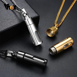 Vnox Hollow Tube Pendant for Men Women Stainless Steel Cremation Keepsake Urn Necklaces Memorial Jewelry