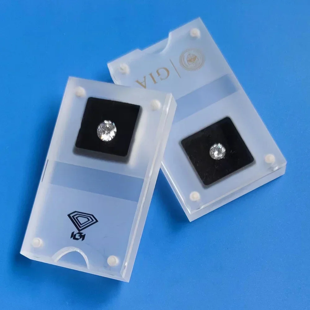Acrylic Loose Diamond Storage Box Gems Stone Jewelry Display Organizer Exhibition Case Clear Packaging Gift Box For Gemstone