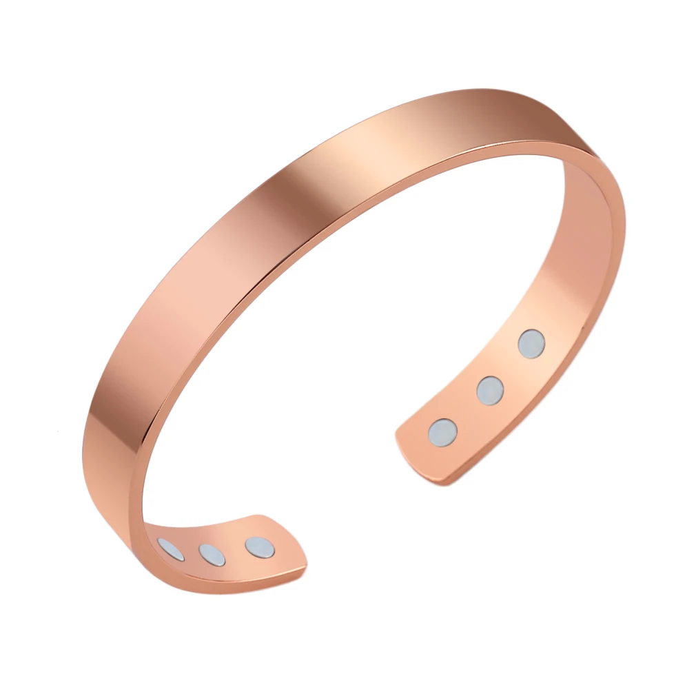 Fashion Unisex Magnetic Bracelet Pure Copper Energy Magnetic Healthy Care Bracelets Bangle Healthy Jewelry Rose Gold