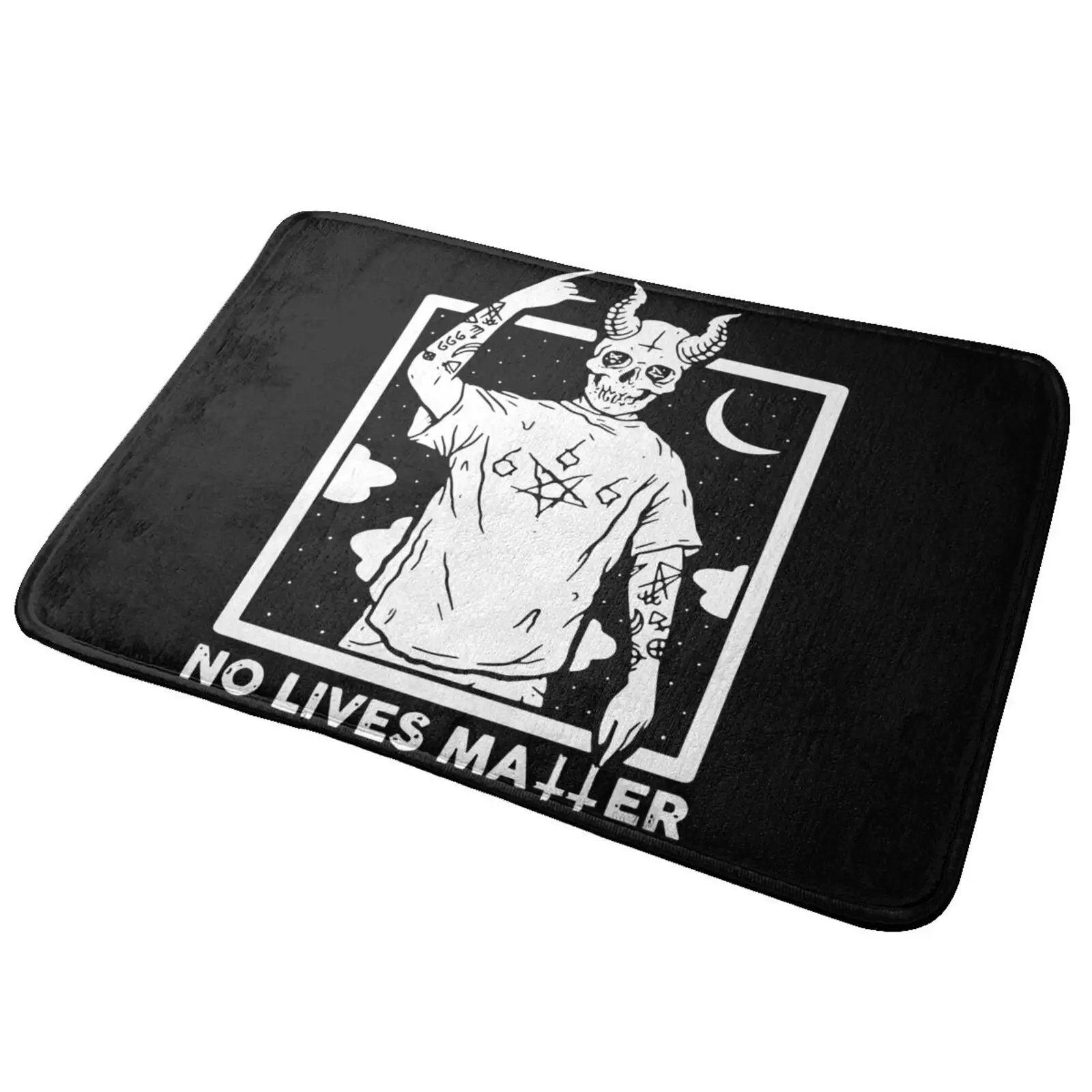 No Lives Matter Skull Skeleton Gothic Satan Mat Rug Carpet Bedroom Welcome Mat Oilproof Velvet Rug