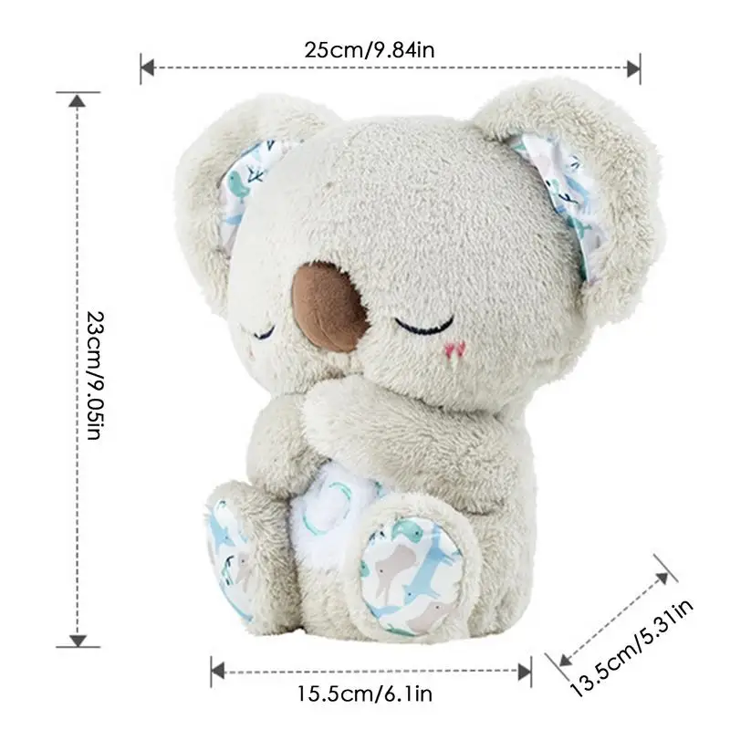 Imagem -06 - Koala Musical Stuffed Plush Toy com Luz Noturna e Som para Bebê Recém-nascido Playmate Sono Confortável Presente Sensorial Respiração