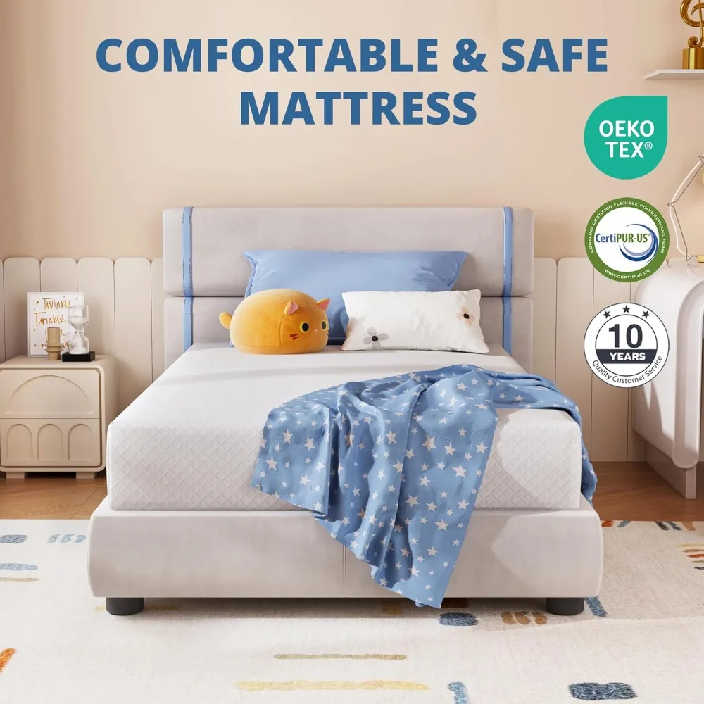 Mattress 8 Inch Green Tea Memory Foam Mattress for Cool Sleep & Pressure Relief,CertiPUR-US Certified Medium Mattresses in a Box image 2