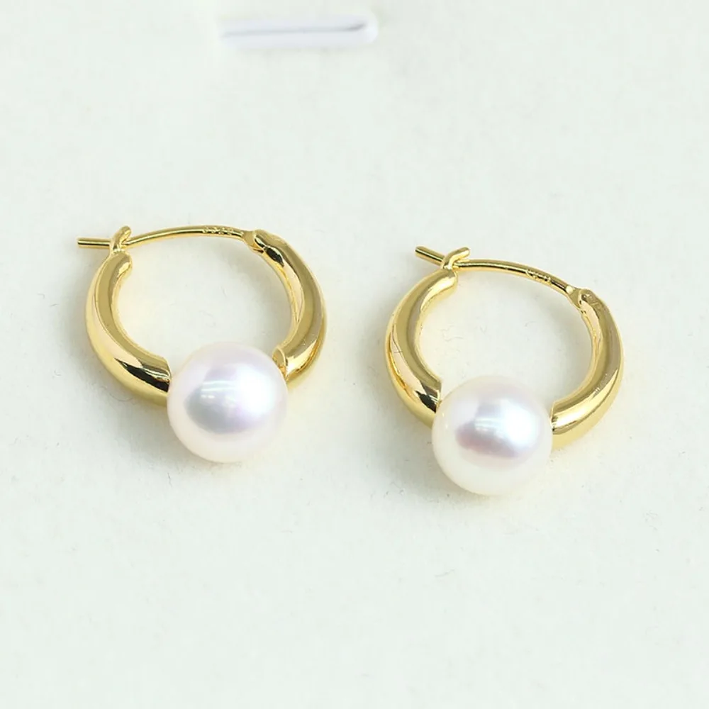 

10PCS S925 Sterling Silver Needle 18K Gold Wrapped Plated Brass Earring Settings Diy Jewelry Pearl Earrings Accessories