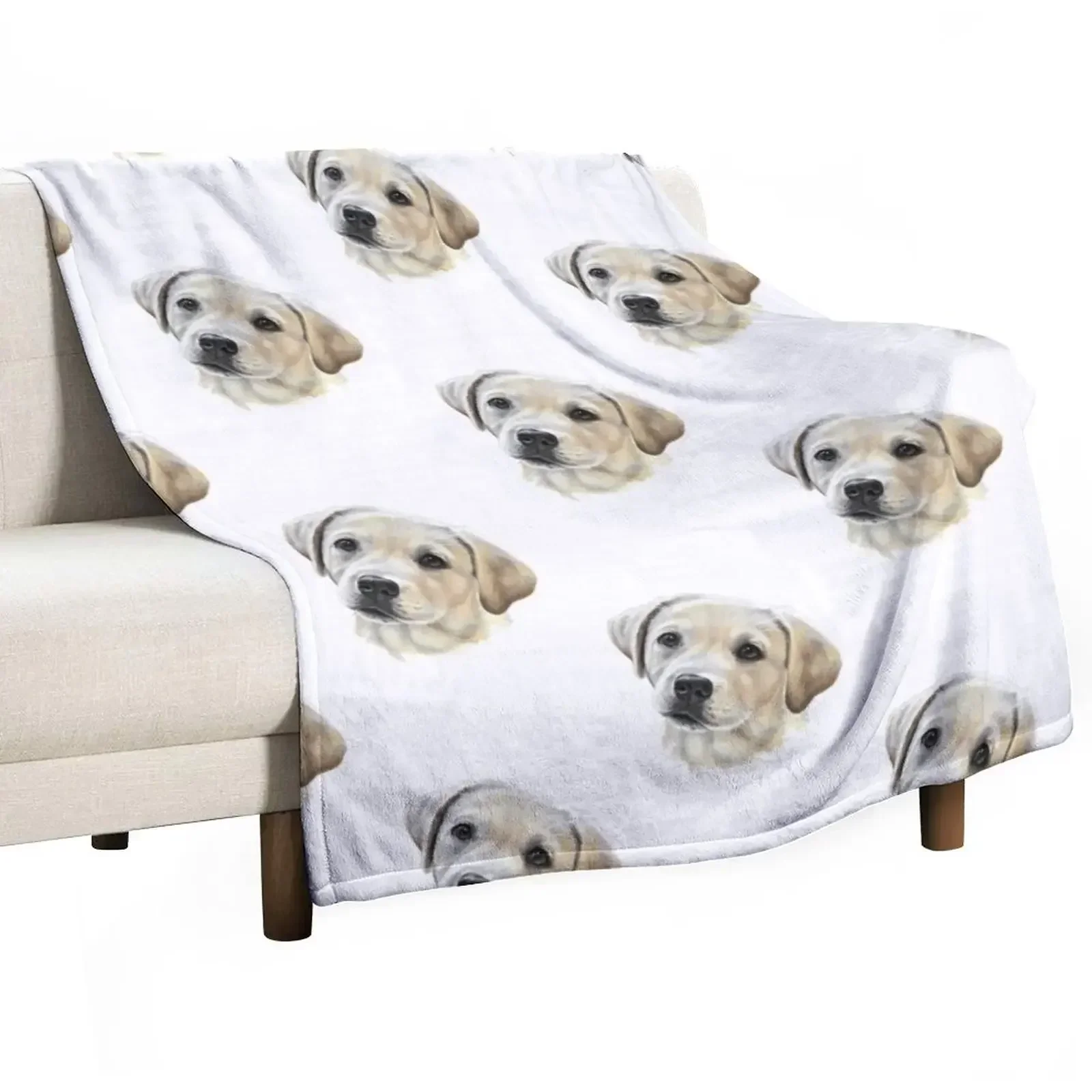 Golden labrador puppy Throw Blanket For Baby sofa bed Polar Luxury Brand Blankets