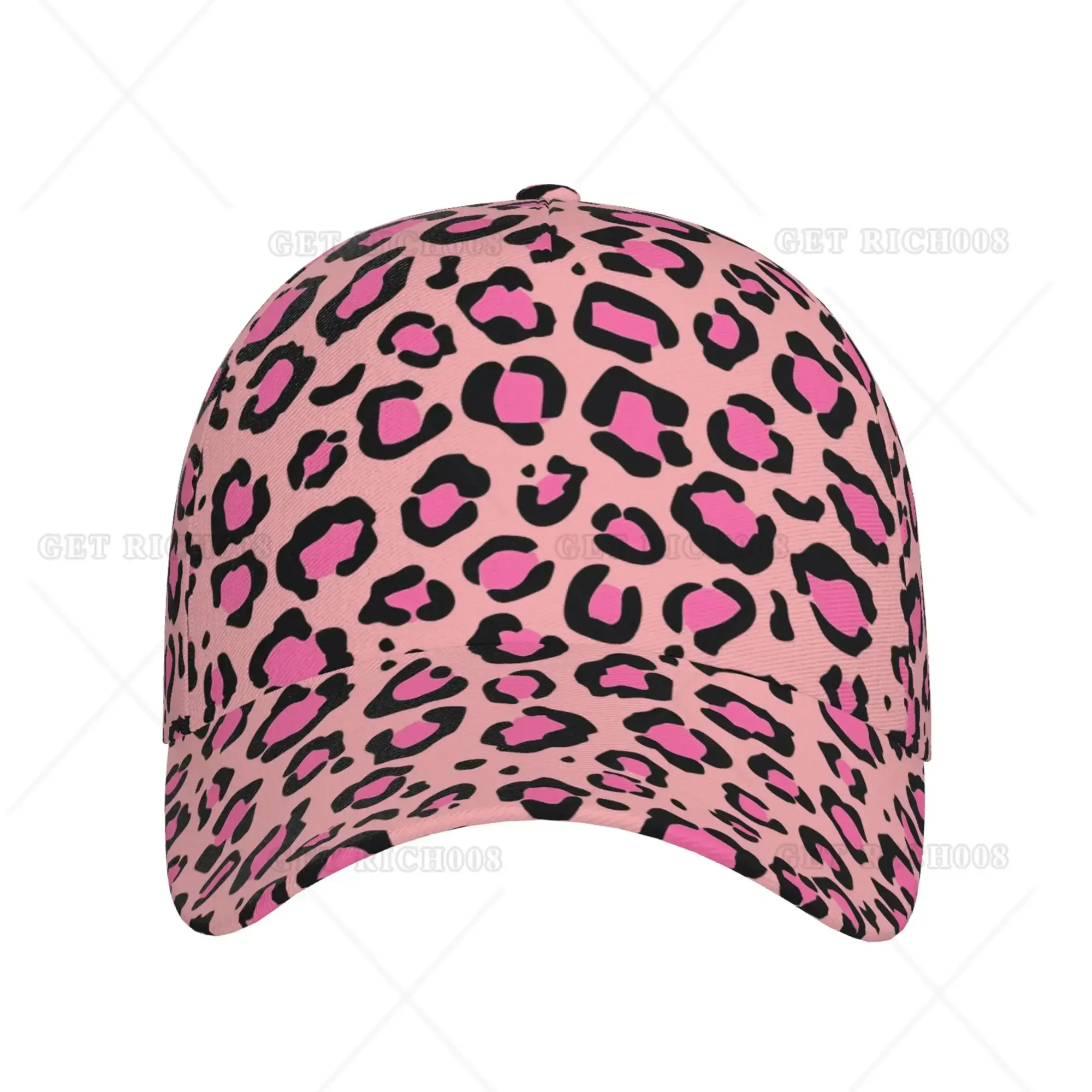 Pink Cute Leopard Sexy Baseball Cap Trucker Hat for Women Teens Adjustable Golf Hat for Sports Travel Shopping One Size Print