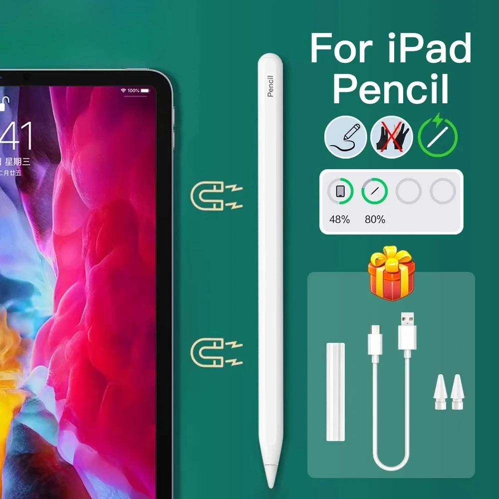 

For Apple Pencil 2 Magnetic Charging Palm Rejection Stylus Pen for IPad Air 5 4 Pro 11 10.9 Mini 6 7 Accessories for IPad Pencil