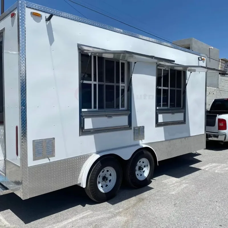 High Quality Stainless Food Trailer Coffee Ice Cream Equipment Easy Assembly Outdoor Custom
