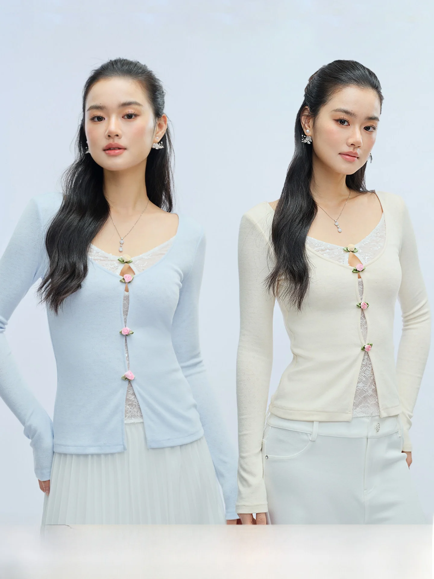 

Женский вязаный топ J Thsen Initial Bloom с ажурным кружевом и цветочным узором из пайеток, мягкий, из смесового полиэстера, с длинными рукавами