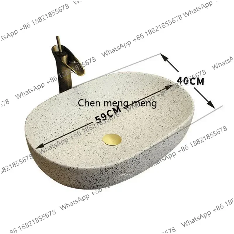 YL Modern Countertop Basin Vintage Bathroom Sinks Luxury Home Square Bathroom Washbasin Kitchen Sink Simple Ceramic Oval Washbas