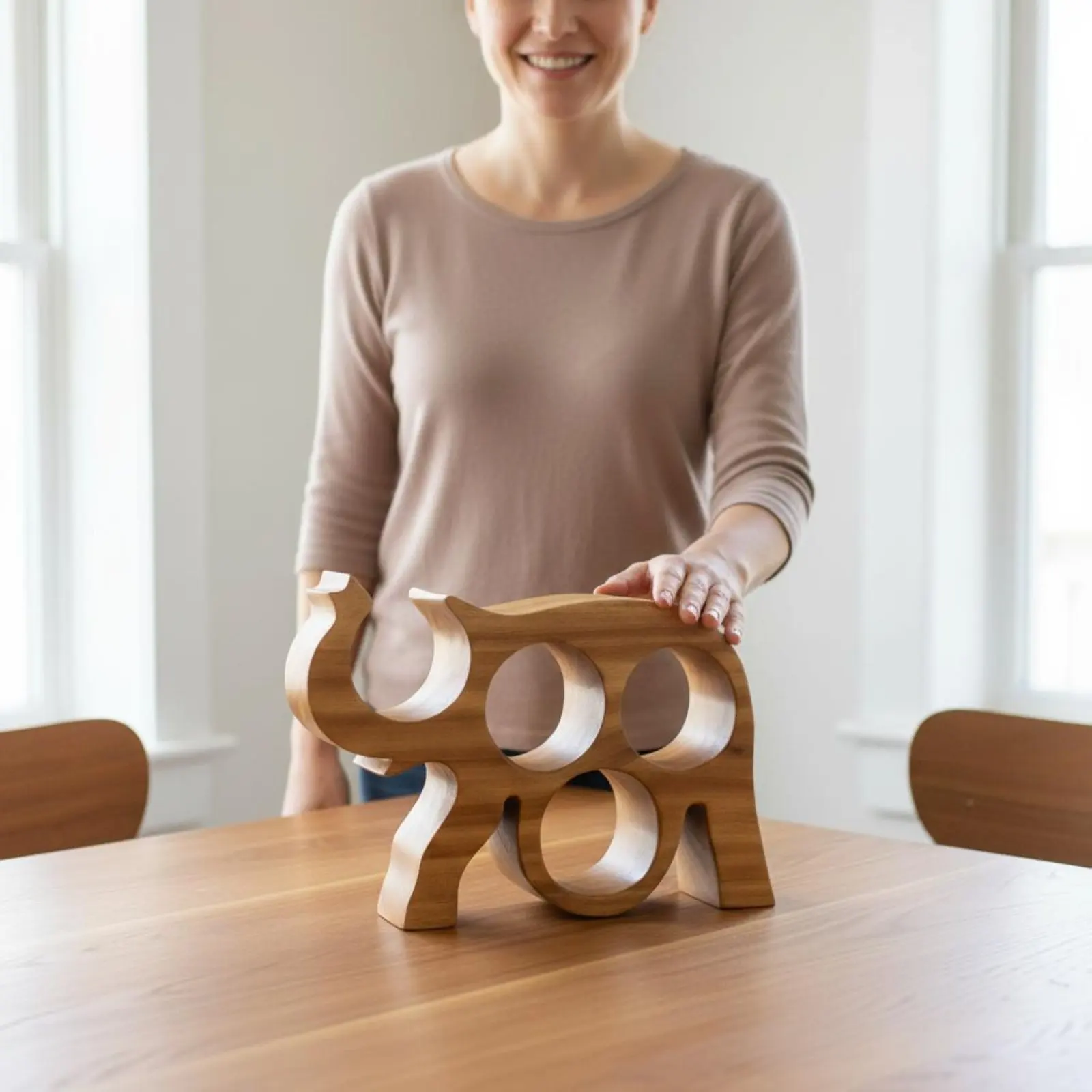 

Elephant Wine Rack Retro Design Elephant Wine Holder Home Decor Hand Finished Good Luck for Bar