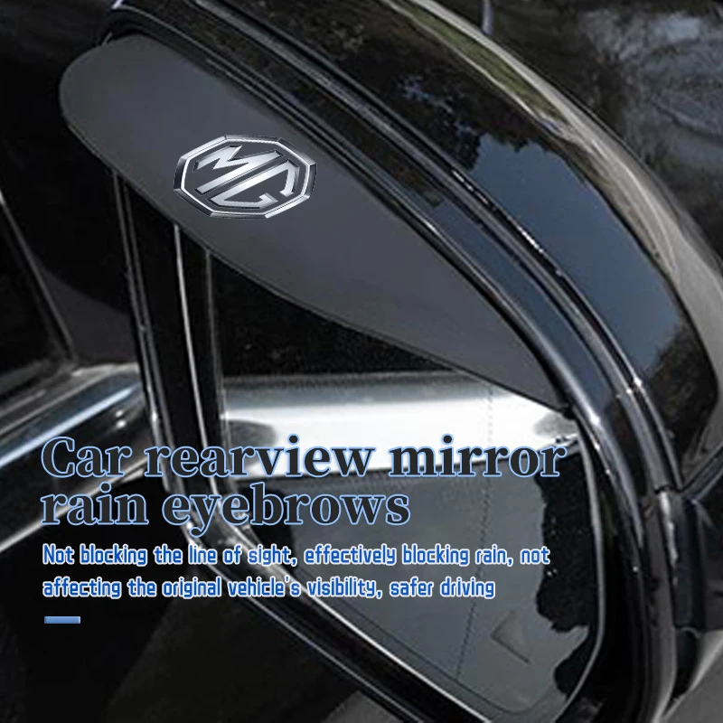 

2Pcs Car Rearview Mirror Rain Eyebrow PVC Rearview Mirror Rain Snow Blocker For MG HS ZS GS 3 5 6 7 Hector TF GT ZR