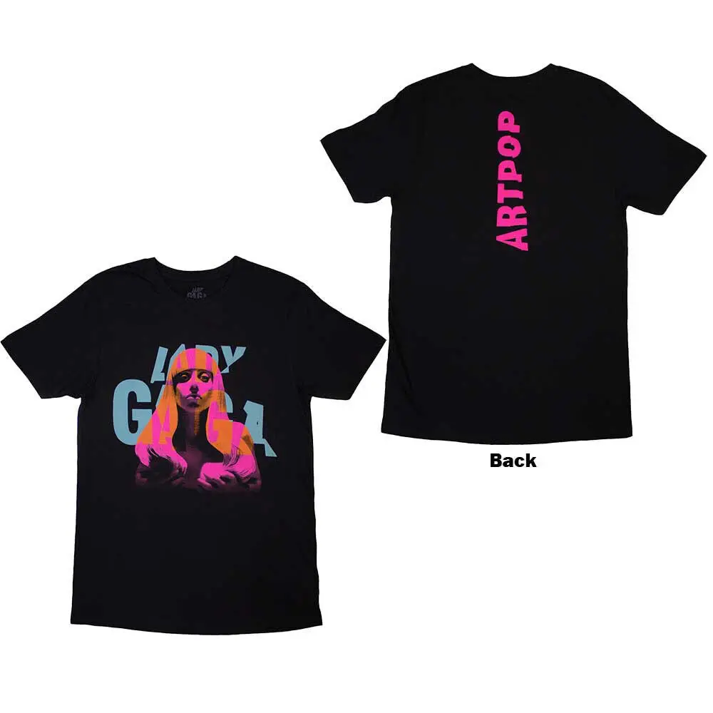 Lady Gaga - Artpop Cover with Backprint - Black T-shirt