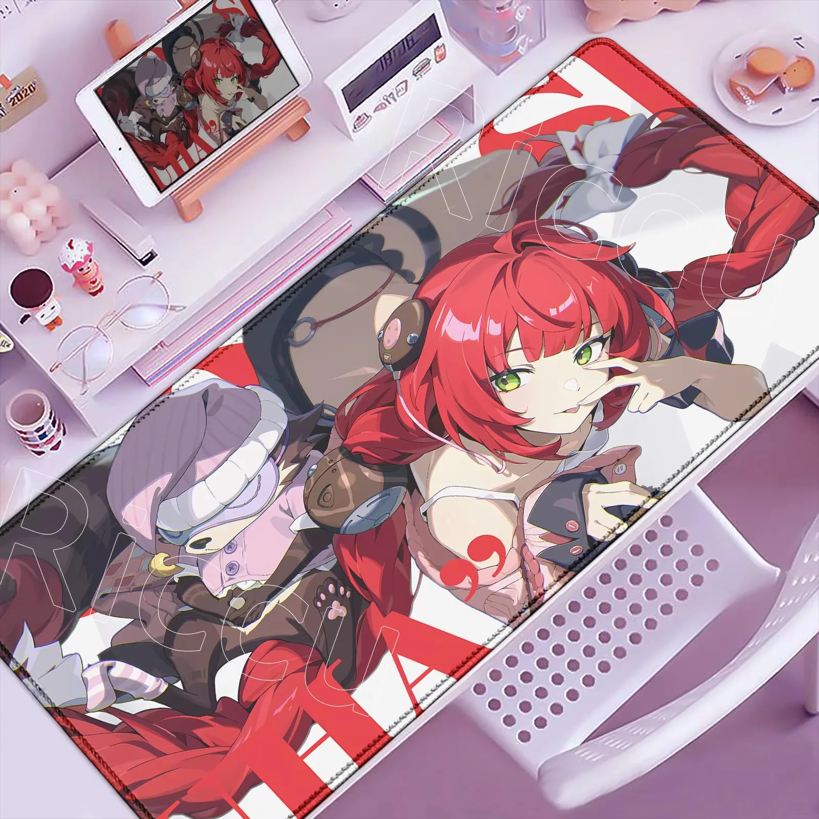 New Zenless Zone Zero Mouse Pad ZZZ Idhaylley Lucia Alice Uba Yuzuha Ju Fufu Yixuan Flora Large Rubber Locking Edge Keyboard Mat
