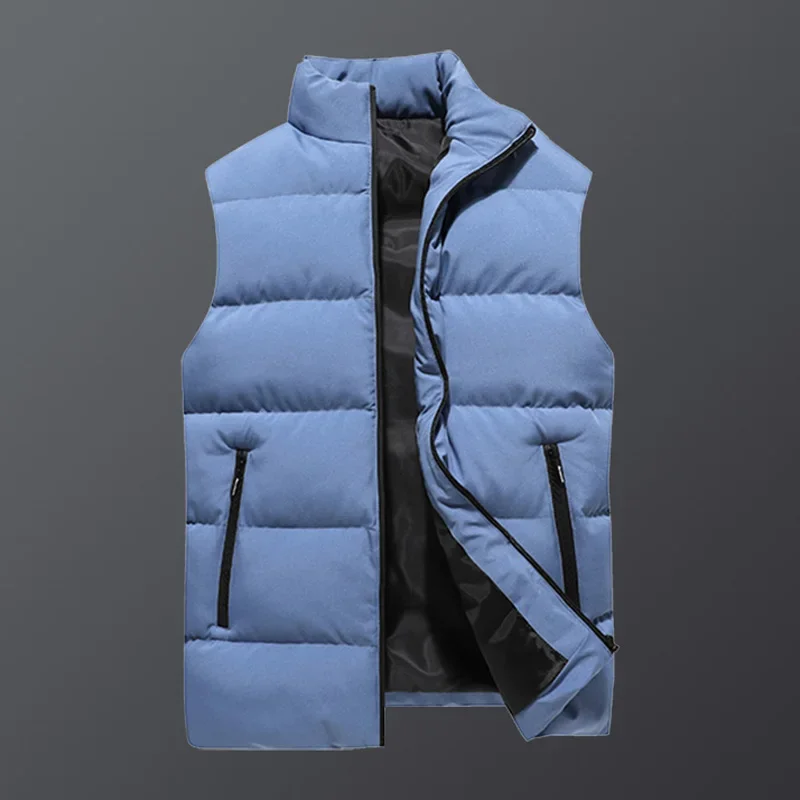 

Осень-зима, простой мужской повседневный модный жилет, куртка, теплый воротник-стойка, стеганый жилет, утепленная верхняя одежда без рукавов, пальто, одежда