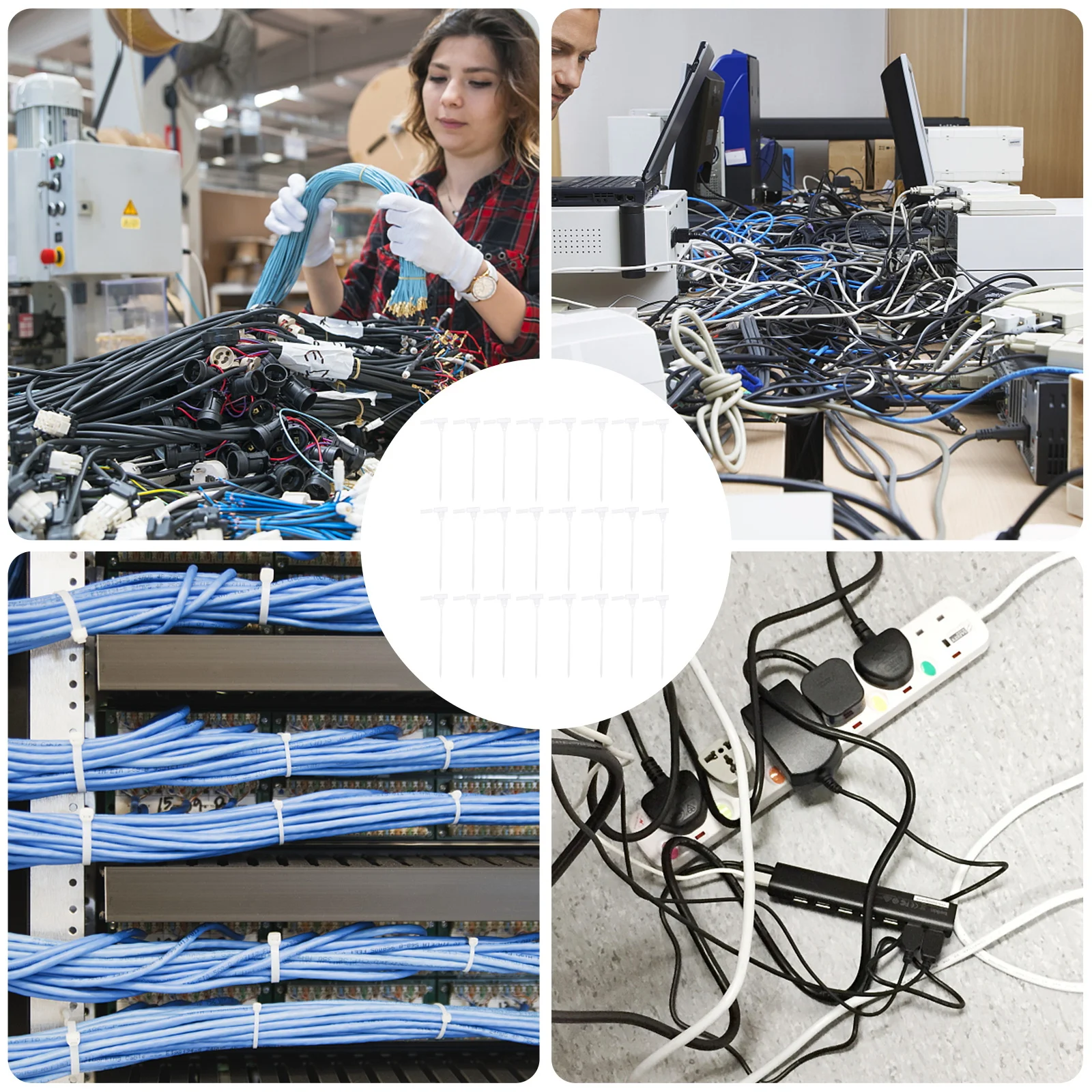 

100pcs Cable Tie Marker Tag Waterproof Label Box Zip Ties For Cable Management Self-Locking Nylon Cord Tags Wiring