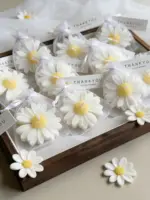 Juego de velas con forma de margarita, cesta de regalo para bodas, decoración para despedida de soltera, cera de soja perfumada para fragancia del hogar, 1 ud./5 uds./10 uds.