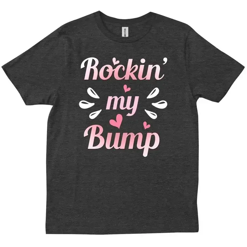 Rocking My Bump Pregnant Pregnancy Reveal Mom To Be Maternity T shirt