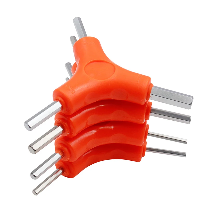 

3 In 1 Trigeminal Hex Key Set 2.5/3/4/5/6/8mm Hexagon Wrench Carbon Steel Hand Tools Bicycle Maintenance Tools