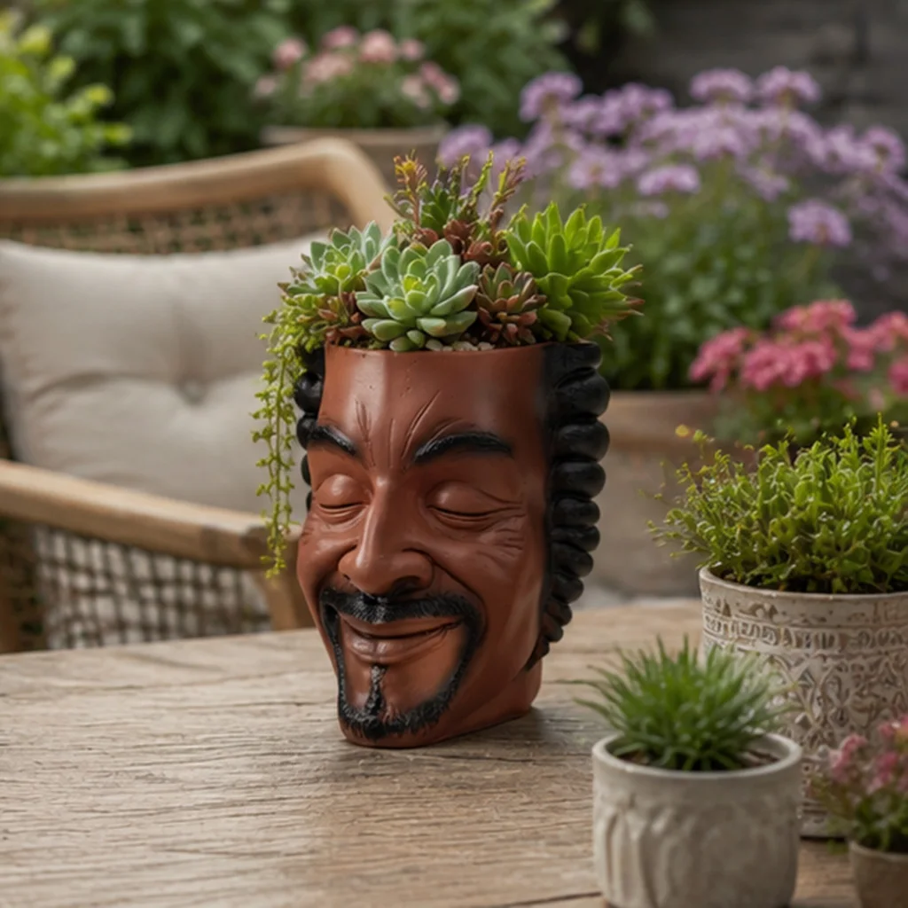 Aesthetic Face Planter Resin Flower Pot Unique Human Face Succulent Pot Modern Artistic Home Decor Garden Desk Decoration JJ2914