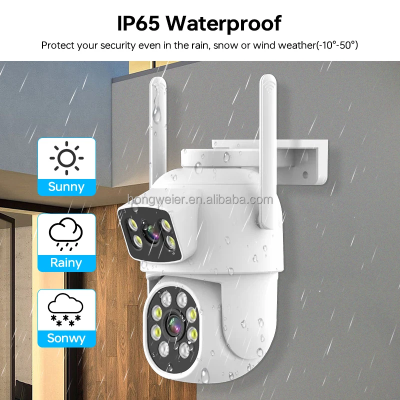 HongGlobal 8MP 4CH Dual Lens LCD WiFi IP Indoor Outdoor Wireless Home Security CCTV Camera Eseecloud NVR Kit Surveillance System