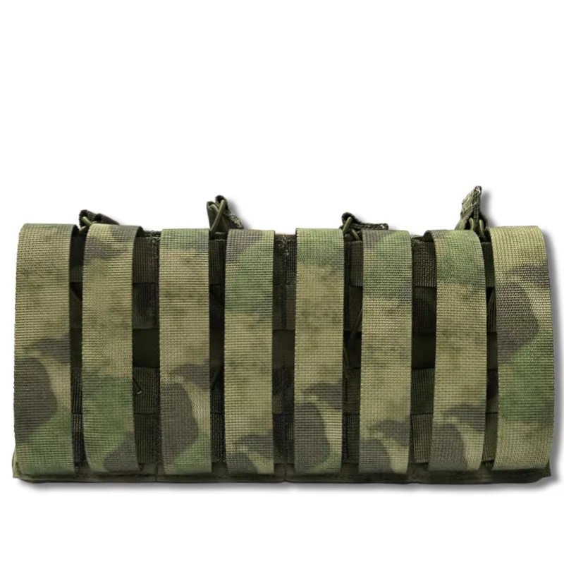 Quadruple Magazine Pack Green Ruin Camo Outdoor Gear Wargame Tactical Vest Accessory MOLLE