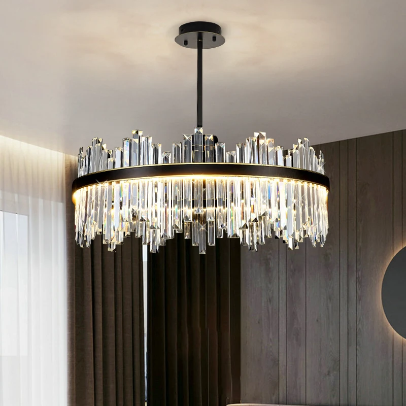 

Modern LED chandelier living room ceiling chandelier bedroom ceiling lamp black crystal chandelier room decor light fixtures