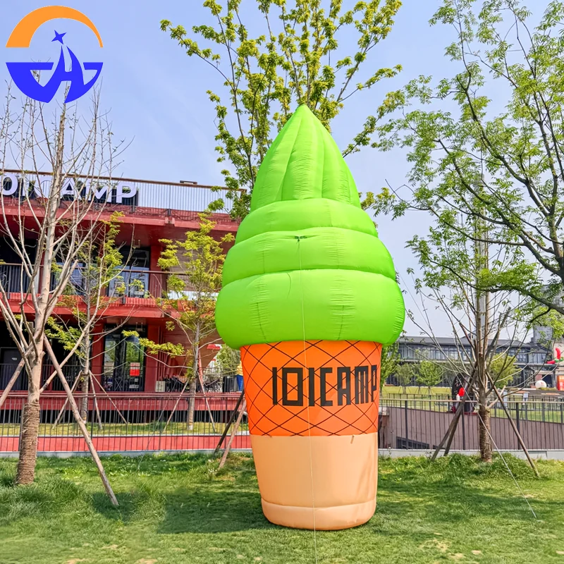 

Customized inflatable matcha ice cream air models - decorative props for cold drink and ice cream outdoor shopping mall stores