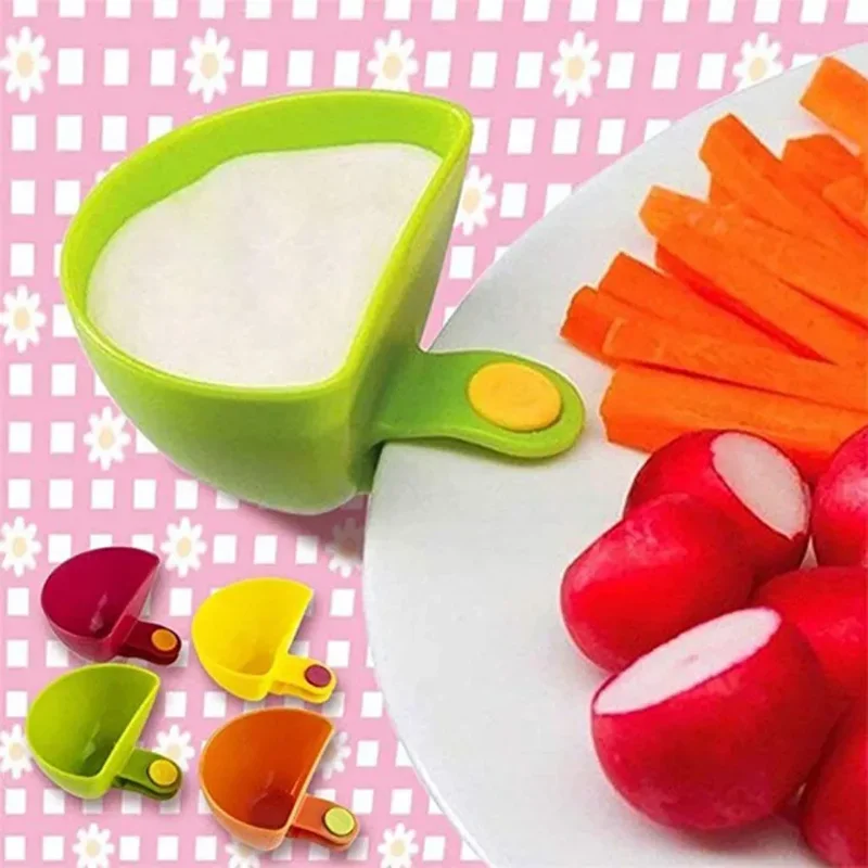 1PC Storage Box Assorted Seasoning Sugar Salad Tomato Sauce Dishes Kitchen Clip Bowl Dip Containers for Spices Salt Shaker