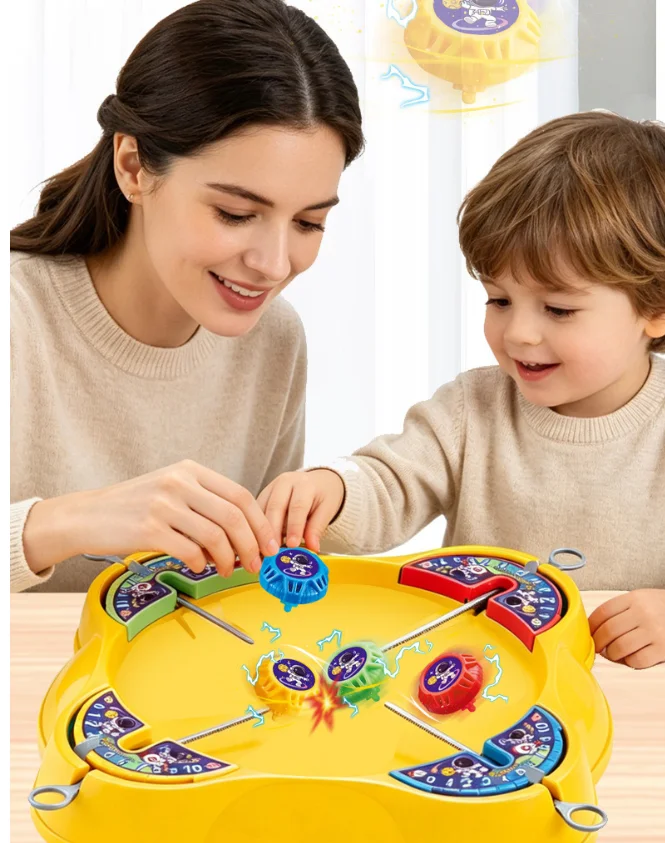 Kids Gyro Battle Arena Game Set, Pull String Spinning Top, Multi-player Parent-child Interactive Desktop Toy
