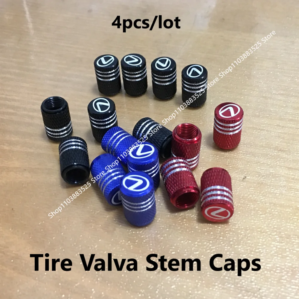 

4pcs Car Wheel Tire Valve Caps Tyre Rim Stem Covers for Lexus CT200H IS250 UX RX IS GX470 RX400 ES200 ES300 GS300 ES GS IS300 LX