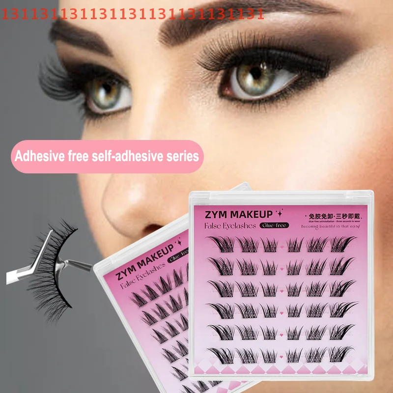 1 Box Pre Glued Eyelash Cluster No Need Glue Easy to Put on DIY Self Adhesive Eyelash Extension