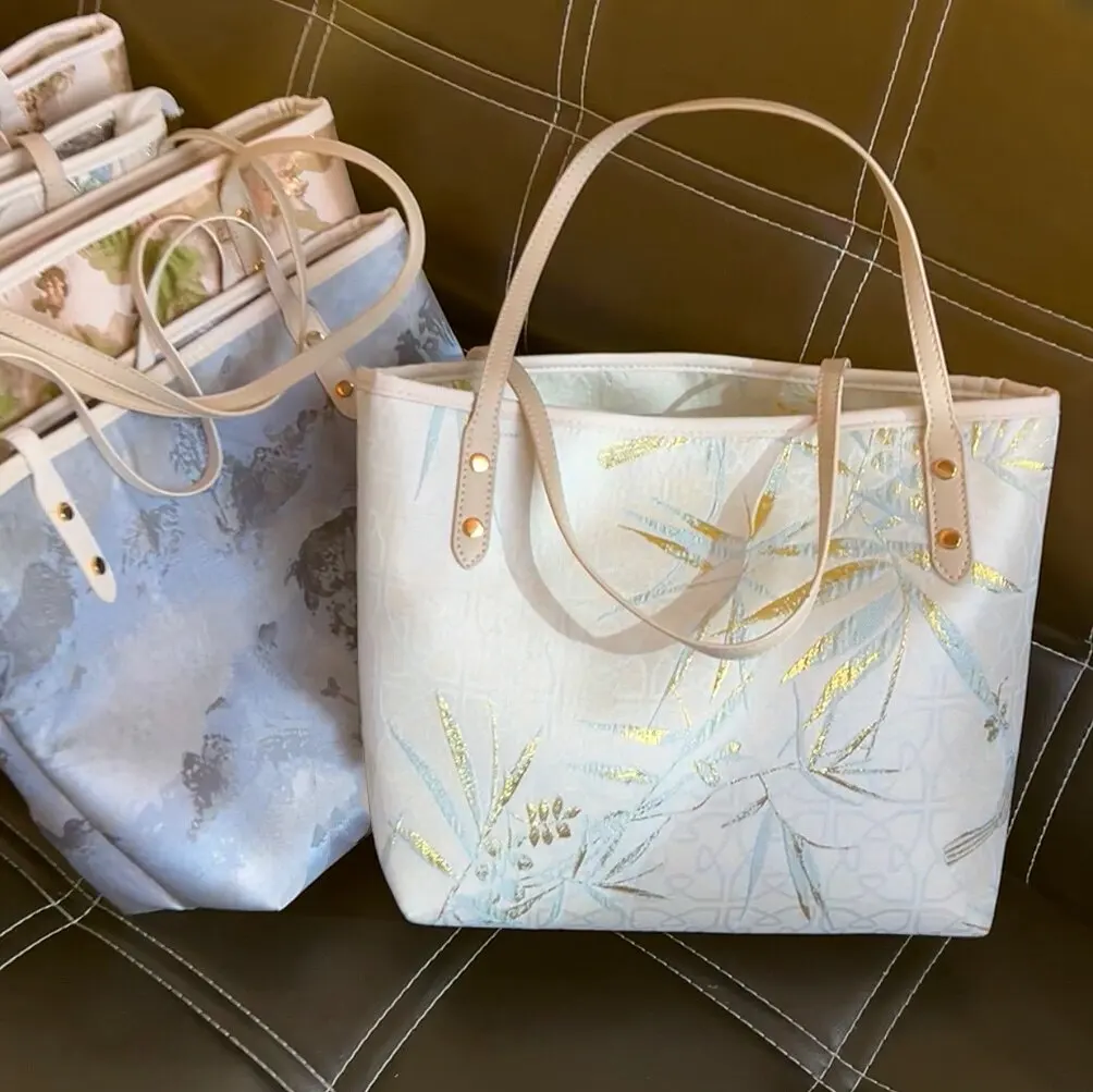 Chinese Style Versatile Casual Large-capacity Tote Bags Hanfu Bag Jacquard Cloth Shoulder Bag Han Element Student Bags for Women