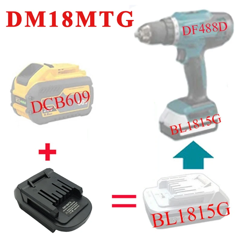 DM18MTG Battery Adapter Compatible with BL18xxG 18V Lithium-ion Batteries Replacement for G-Series Batteries BL1811G and BL1815G