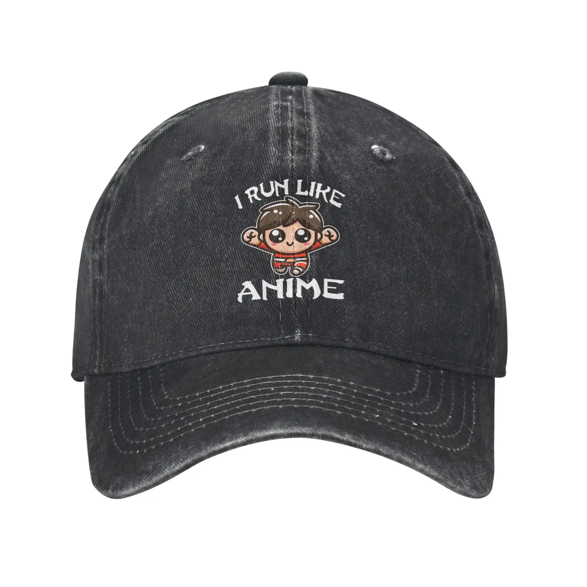 I RUN LIKE ANIME CHARACTER - ANIME GIFT Fashion Baseball Cap  Stylish Men's Caps  Pool Party Men's Caps