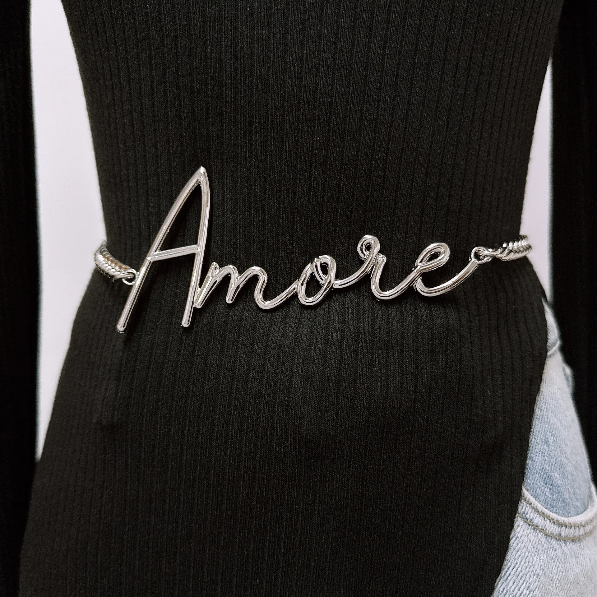 الفاخرة الحد الأدنى إلكتروني الخصر سلسلة الرجعية حار فتاة المعادن سحر حزام أنيق سلسلة حزام امرأة الموضة