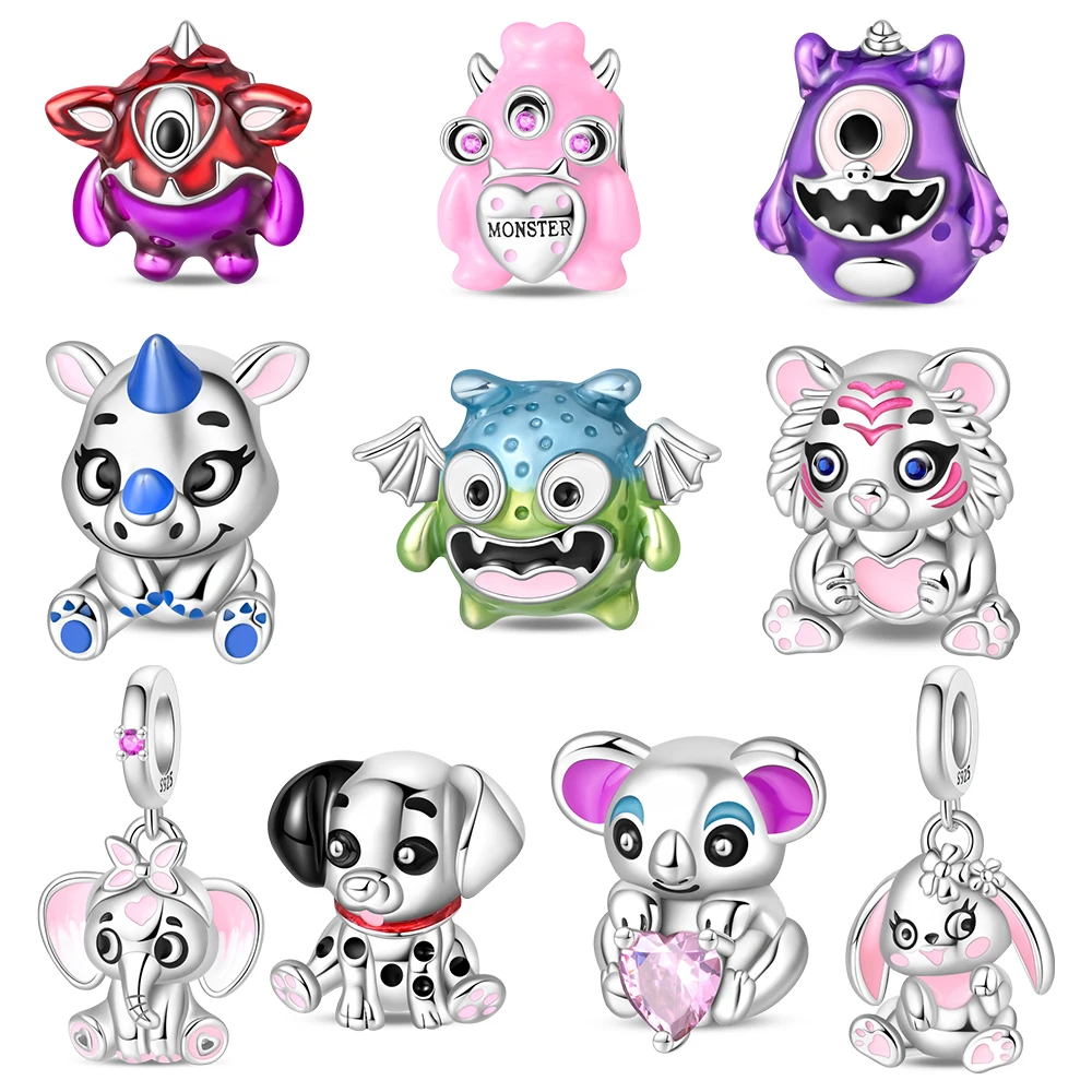 

Exquisite 925 Sterling Silver Little Monster Collection Pendant/Beads Cute Jewelry Accessories Gifts