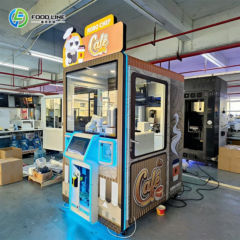 

Customized Automatic Outdoor Robot Barista Coffee Vend Print Robot Coffees Vending Art Robot Coffees Vending