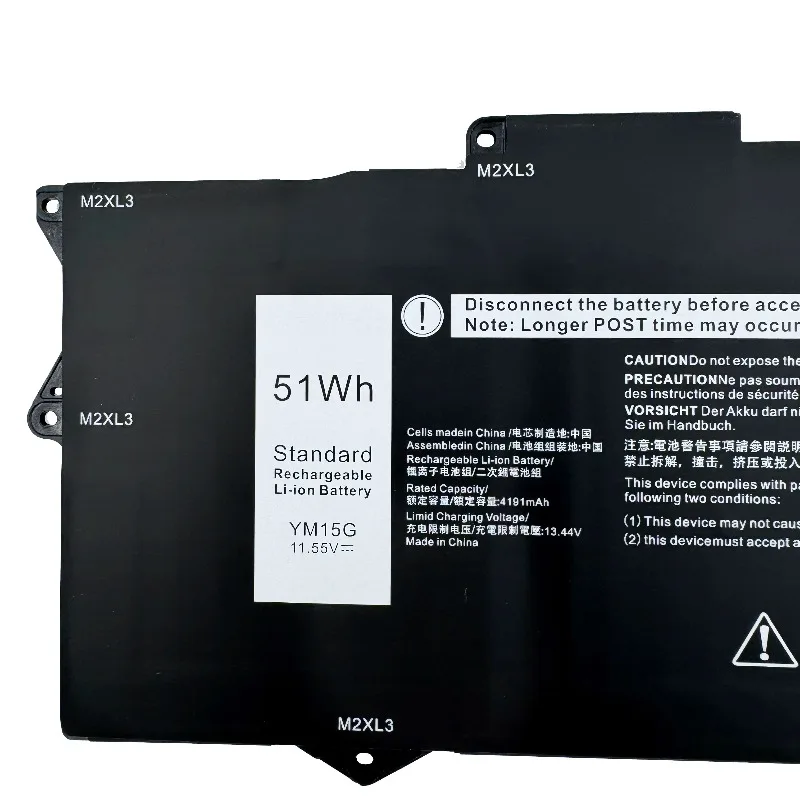 New Replacement Laptop Battery 4191mAh YM15G for Dell XPS 13 9315 Series 9315-C0NNP 9315-D1705S 9315-WP01KR G9FHC 0G9FHC 0W6D4H