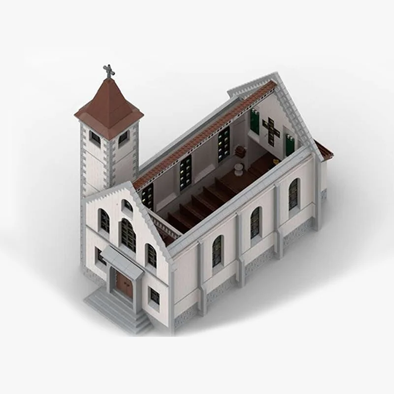 7517 Uds. MOC Iglesia modelo modular bloques de construcción arquitectura montar juguetes DIY Idea creativa regalos de navidad cumpleaños para niños
