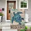 DLZDN Welcome Sea Turtle Garden Flag Beach Garden Flag 12x18 Inch Double Sided Burlap Welcome Summer Rustic Coastal Seasonal jjp