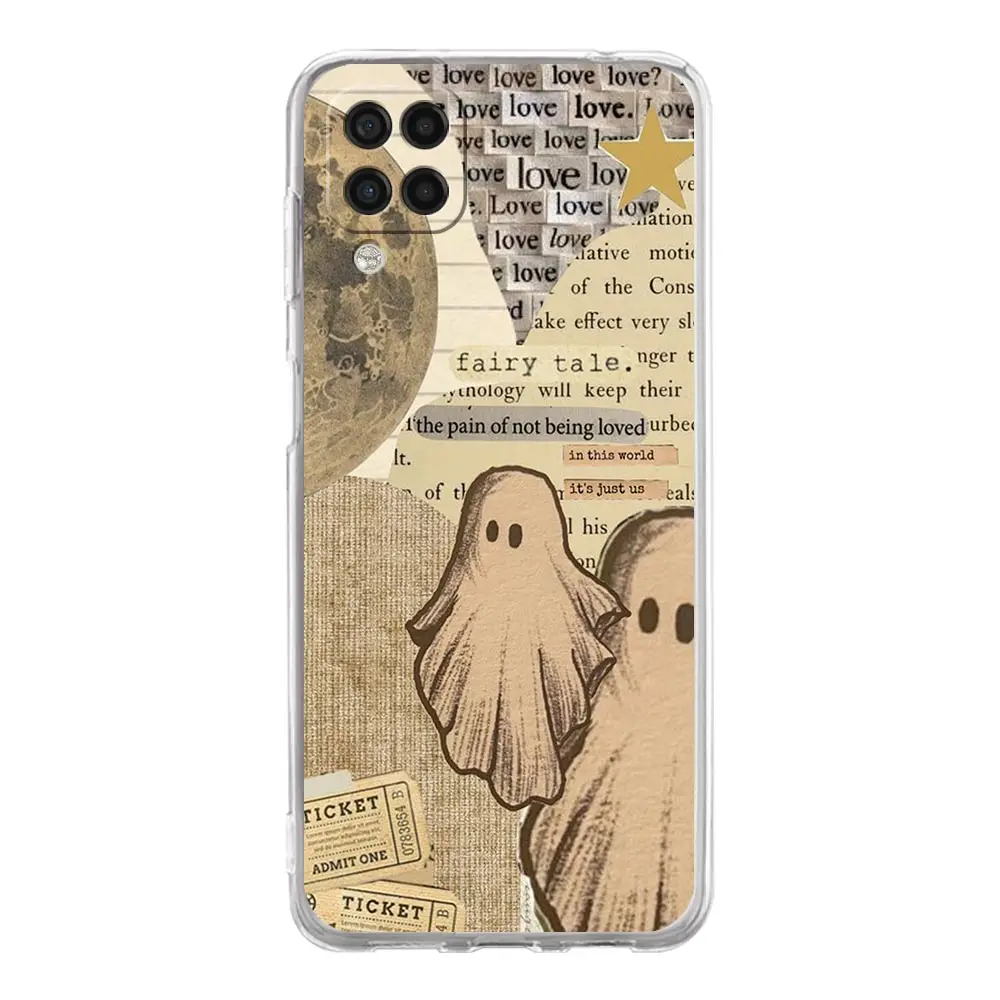 Phone Case for Samsung Galaxy A13 A15 A25 A51 A71 A21S A11 A12 A31 A52 A41 A23 A53 A73 A32 5G A03S A05s Cover Cute Little Ghost