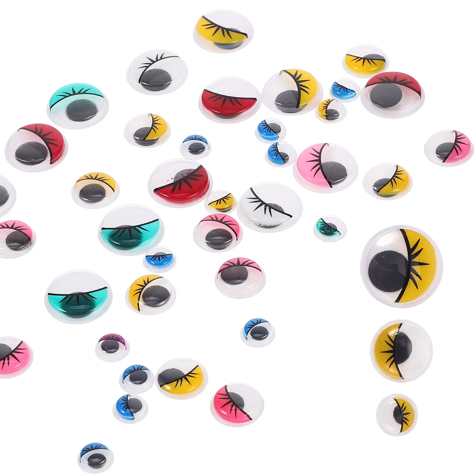

84 Pcs Colorful Moving Eyes Craft Self Adhesive Decal Decoration Supplies Stickers Plastic Eyeball Child Kid