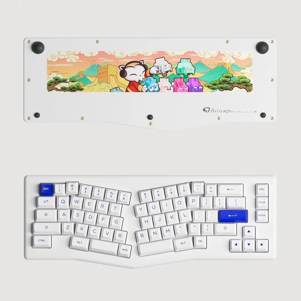 AKKO-ACR PRO Teclas Alice Plus, 68, 81 Teclas, Hot-Swap Wired RGB, Teclado de computador Gaming Mecânico, PBT Montado em Junta, Keycaps de Perfil ASA