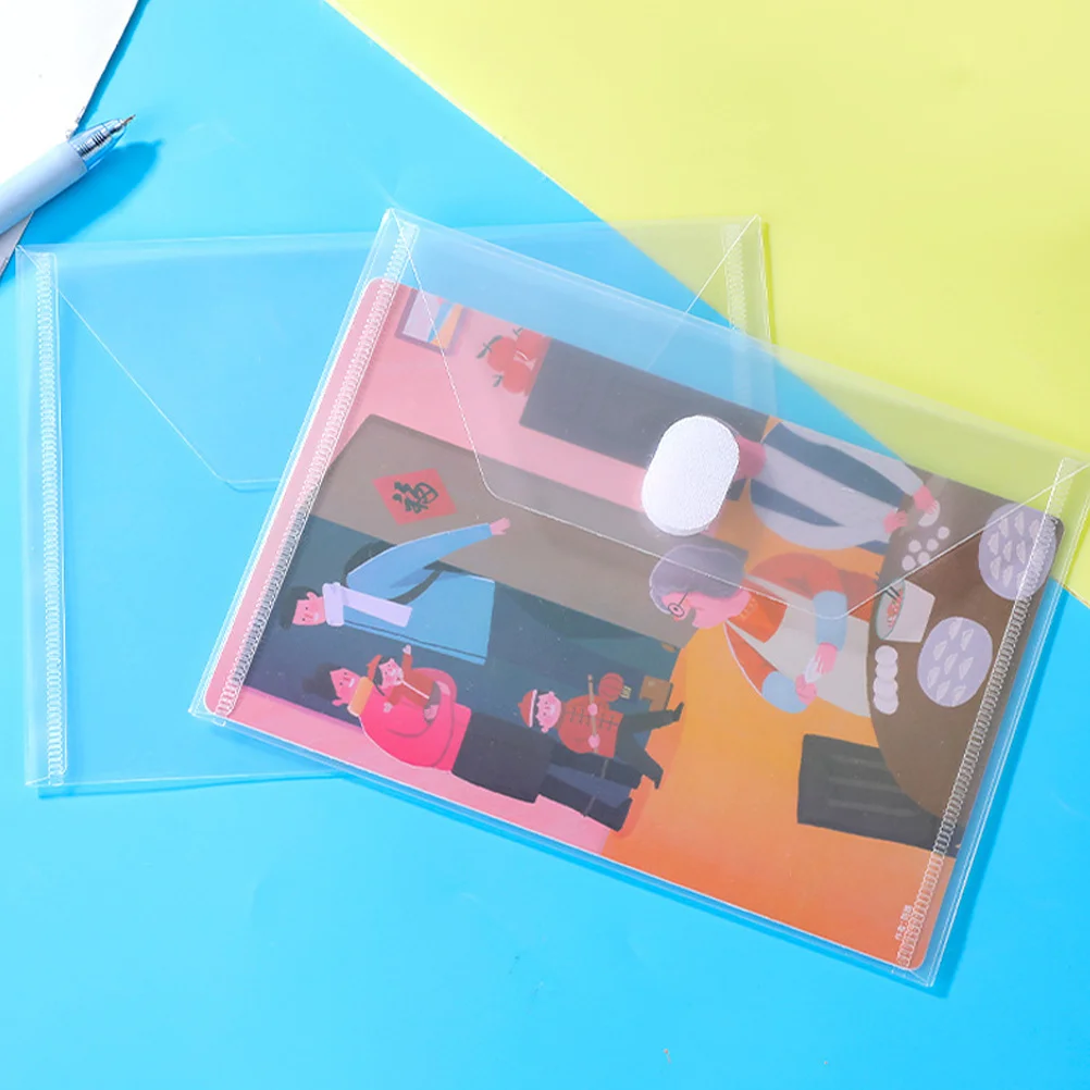 

10Pcs Transparent Plastic File Organizer Envelope Folders Closure Document Storage Filing Products Receipt Paper Holder