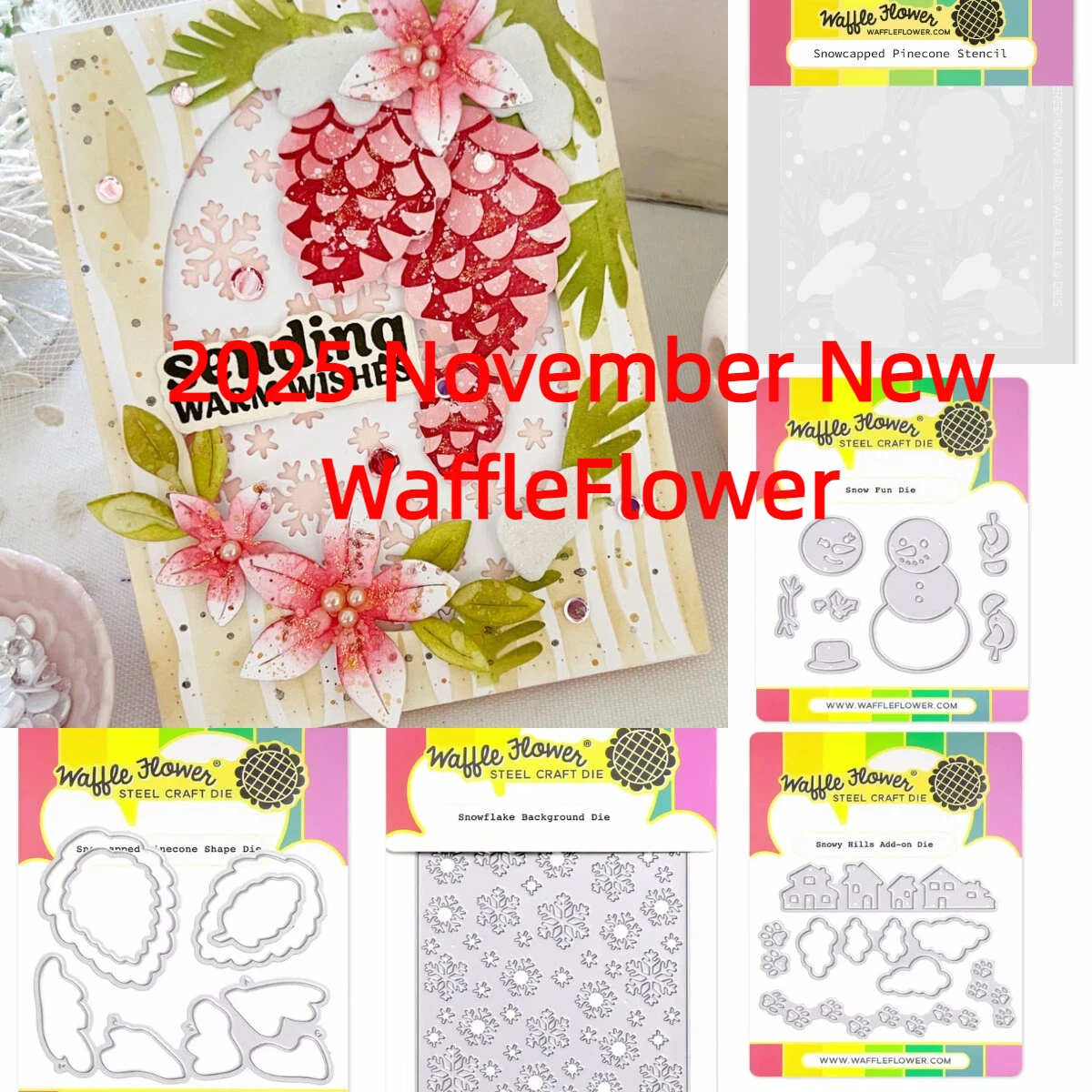 

WaffleFlower Snowman Stamps 2025 New Dies Scrapbook Diary Decoration Stencil Embossing Template DIY Greeting Card Handmade