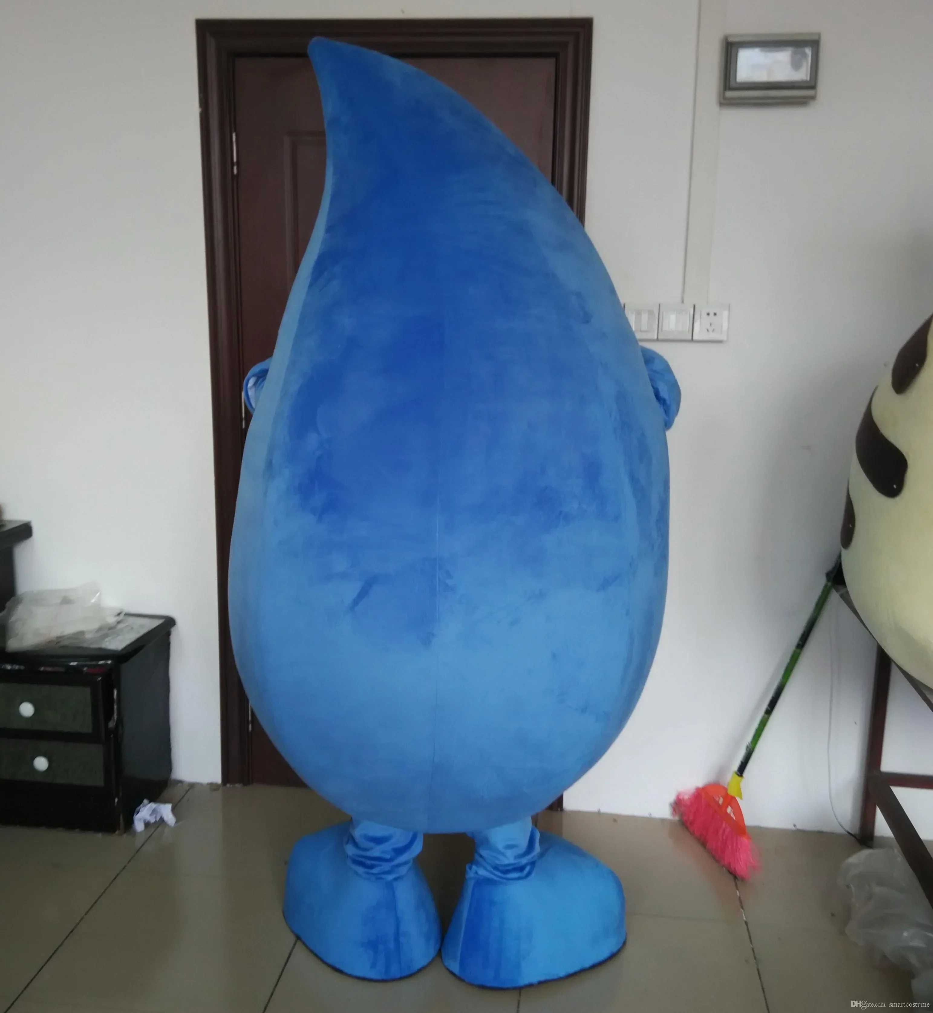 Christmas An Adult Blue Water Drop Mascot Costume With Big Smile For Adult To Wear For Sale For Promotion For Party